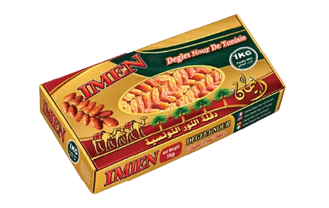 Boîte carton 500 g / 1 kg de dattes Deglet Nour branchées