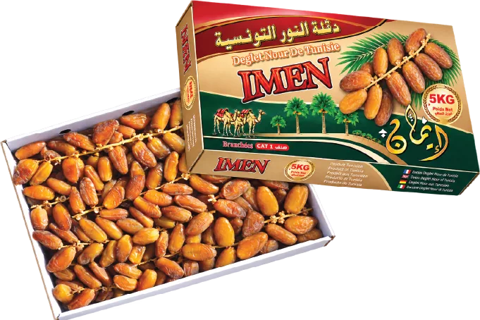 Carton 2 kg et 5 kg de dattes Deglet Nour branchées